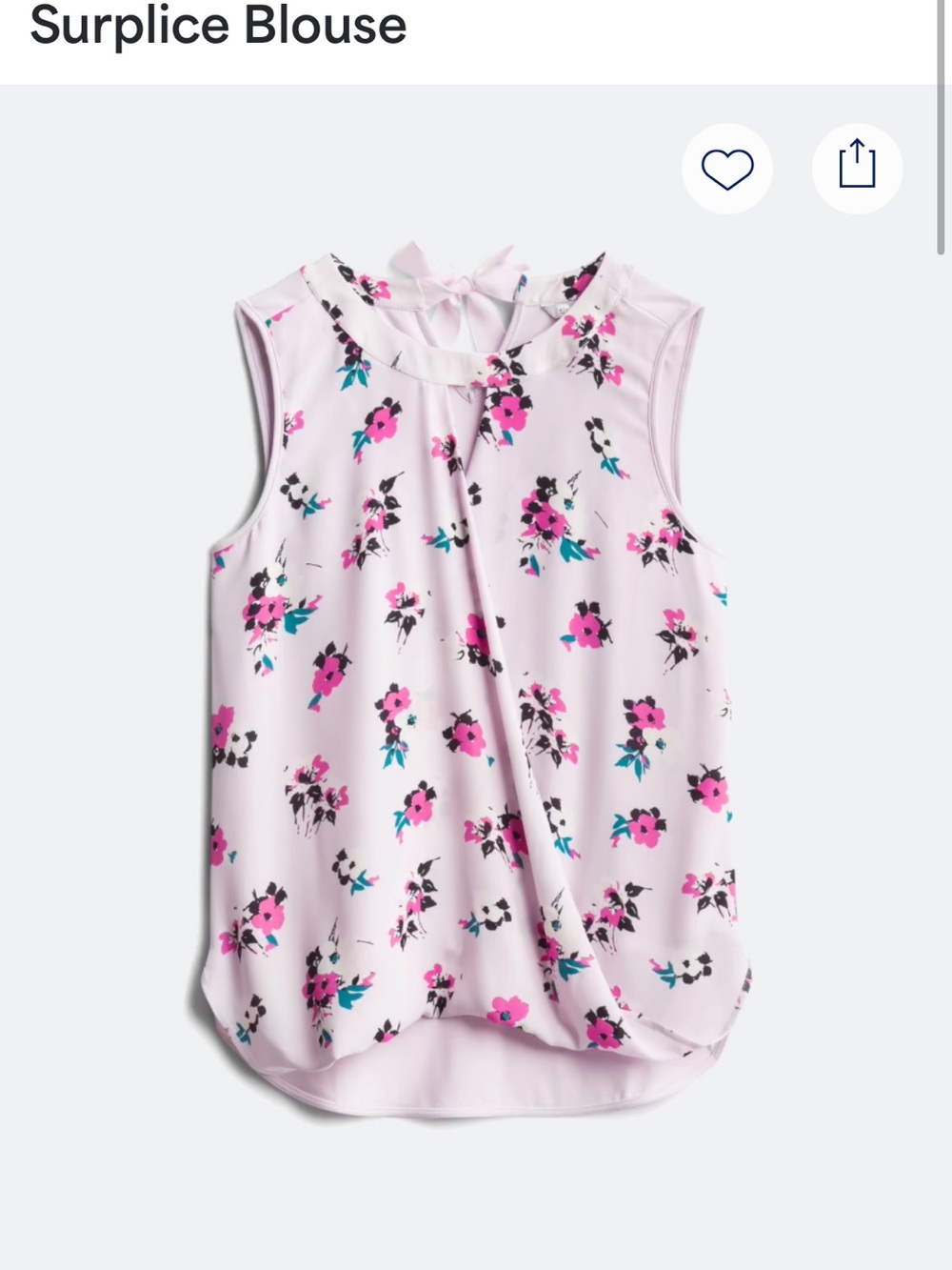 41 Hawthorn Pink Floral Sleeveless Surplice Blouse